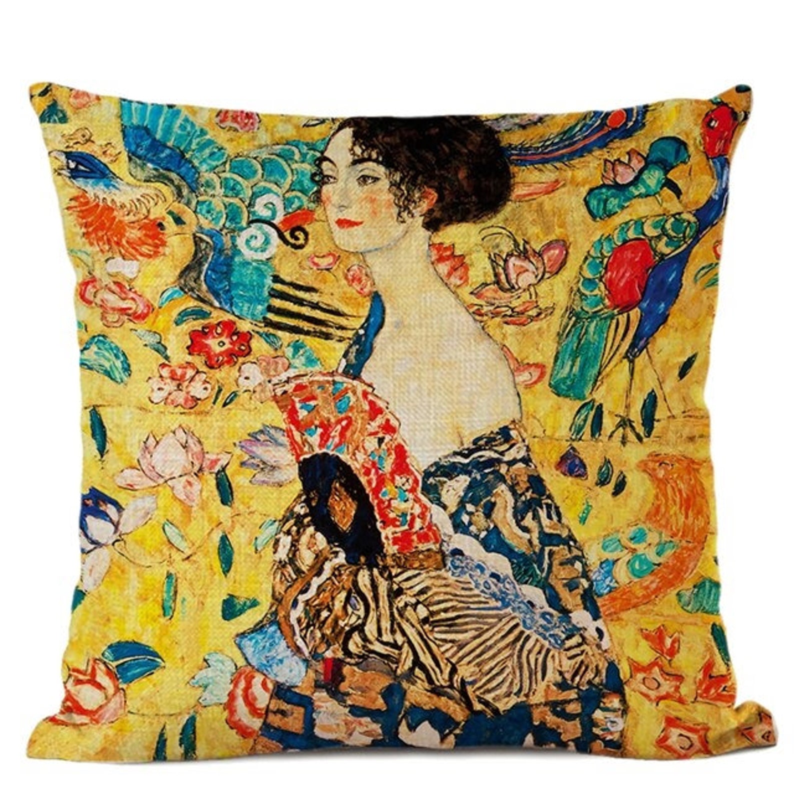 Gustav Klimt Pillow Cover Lady with Fun Cushion Cover Art Etsy