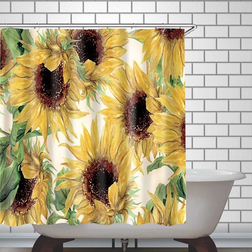 Sunflower Shower Curtain Sunflowers Painting Curtains Sunflower Shower Curtain Sunflowers, Sunflower Shower Curtains And Accessories