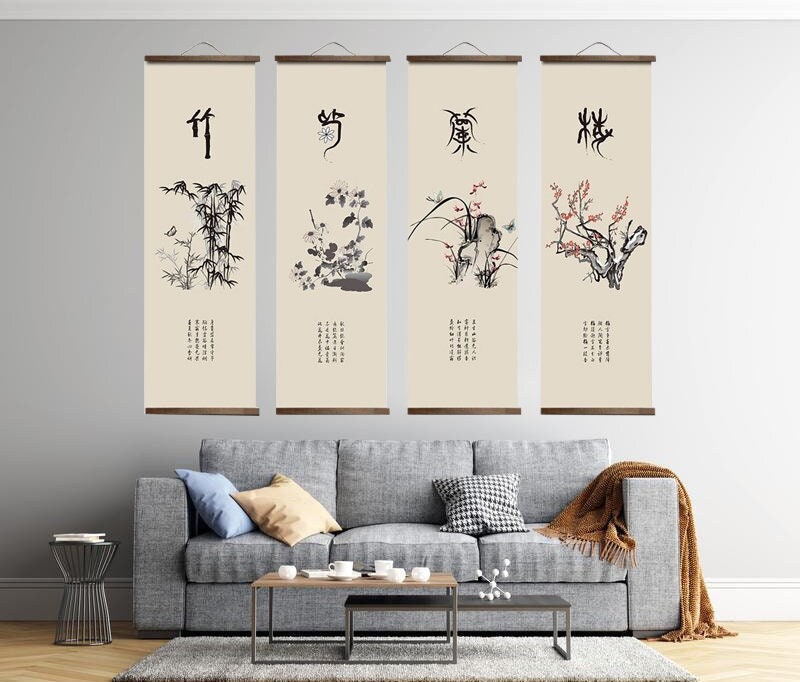 Chinese Scroll Painting Asian Art Canvas Wall Hanging Canada - Hanging Scrolls Home Decor Chinese Scroll Painting Asian Art Canvas Wall Hanging Canada - Hanging Scrolls Home Decor