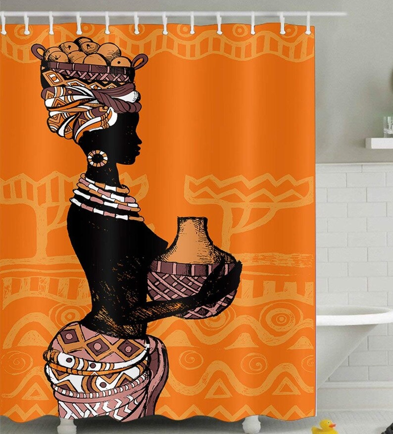 African Woman Shower Curtain Women Curtains Image 0