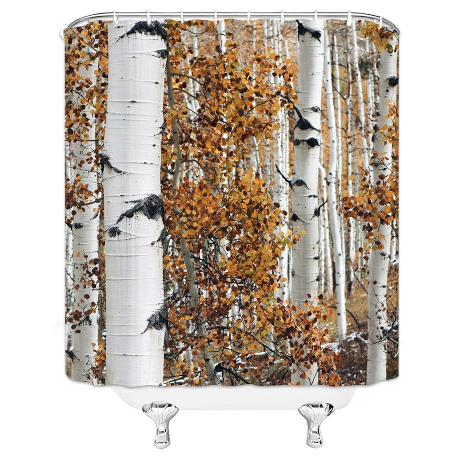 Birch Tree Shower Curtain Birch Trees Forest Bathroom Decor Etsy
