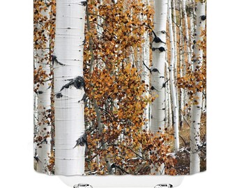 Birch Shower Curtain Birch Shower Curtain, Birch Tree Fabric Shower Curtain