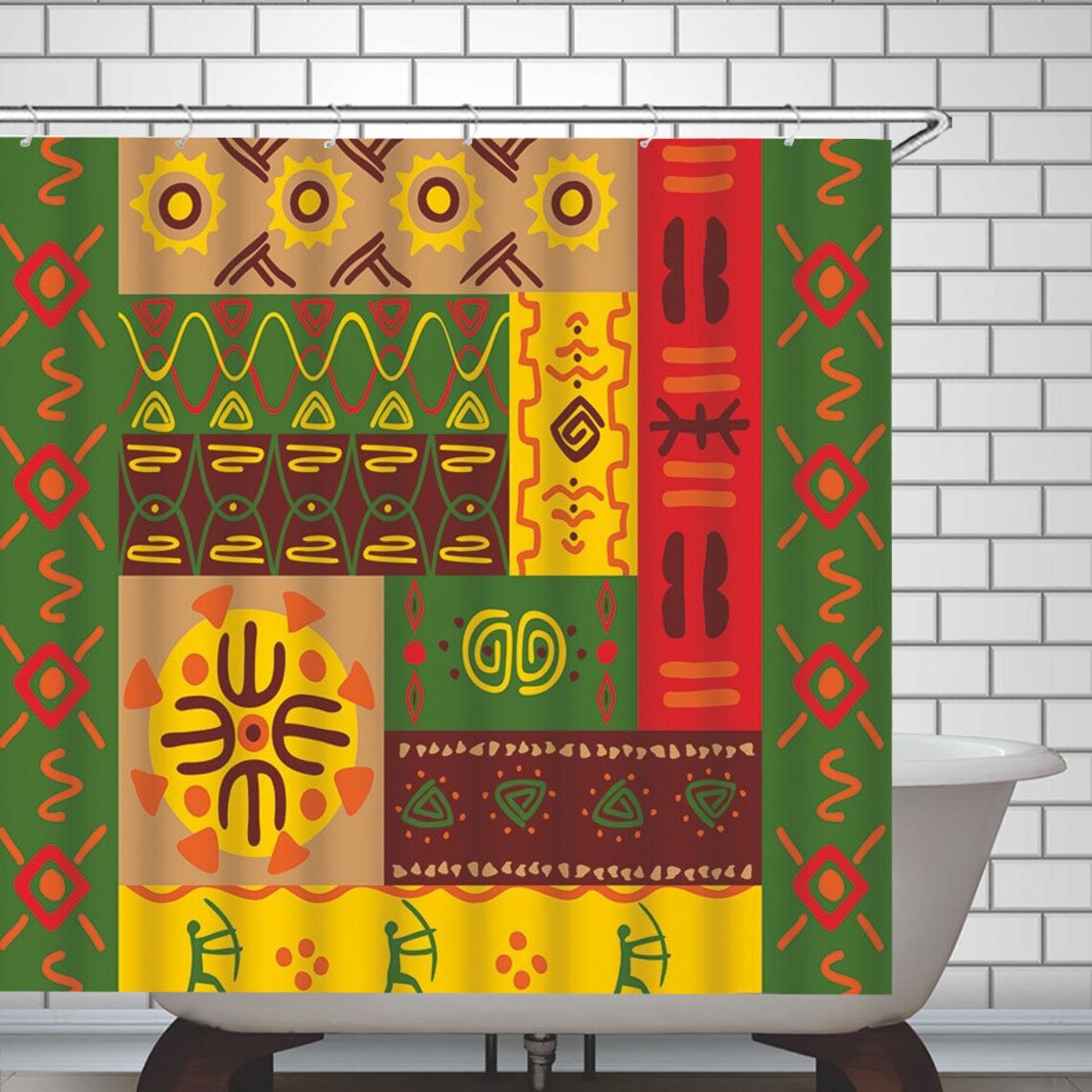 African Print Shower Curtain Africa Shower Curtains Etsy