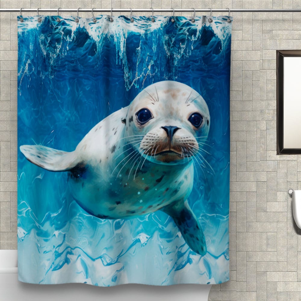 Fangkun Regenbogen-Duschvorhang Mit Liebesherzen – 183 X 183 Cm, Polyester, Inkl. 12 Haken – Buntes Valentinstag-Badezimmerdekor