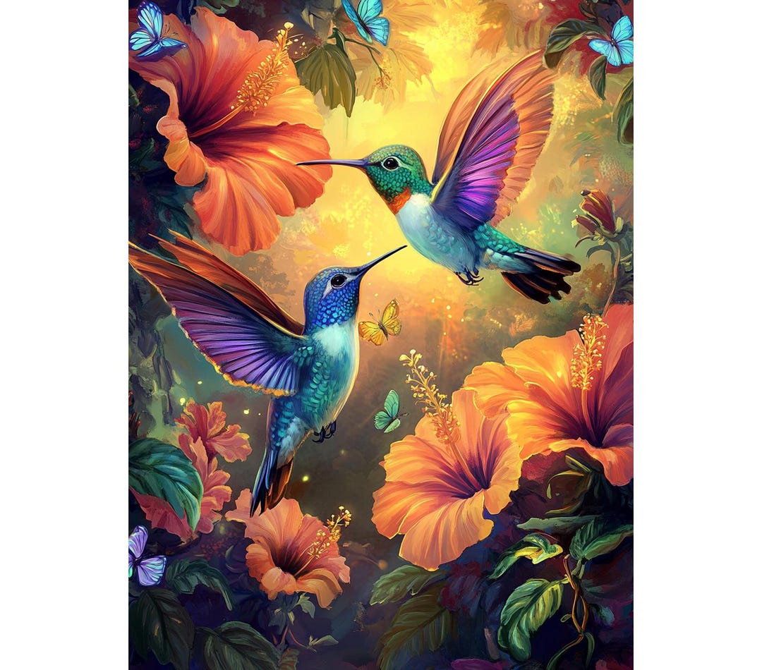 Hoobee Kit Peinture Diamant 5D Complet Oiseau - Broderie Diamants Animaux 30x40 Cm, Perceuse Stylo, Toile HD, Idée Cadeau Créatif Déco Maison