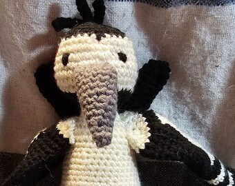 Handmade Crochet Bird – Amigurumi Woodpecker – 8"–12" Tall – Unique Fiber Art