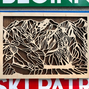 Alta Ski Resort Wood Art / Alta Utah / Alta Resort Trail Map / Alta Ski Runs / Alta Souvenir