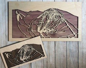 Sugarloaf Mountain Ski Run Wood Art / Sugarloaf Maine Wood Trail Map