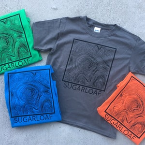 Sugarloaf Mountain Topographic Lines Silk-Screened Shirts