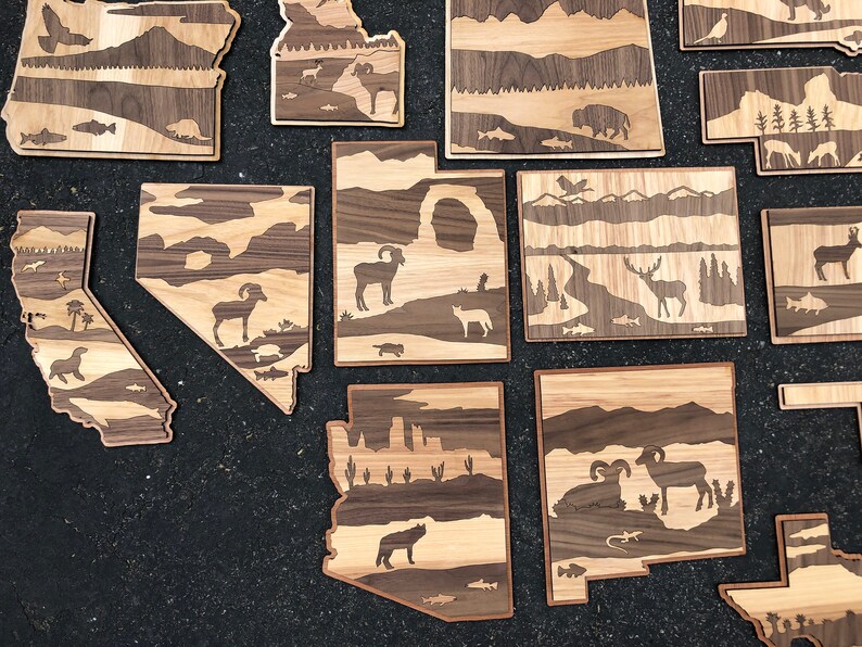 South Dakota Art / Wooden State of South Dakota image 9