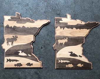 Minnesota Art / Wooden State of Minnesota