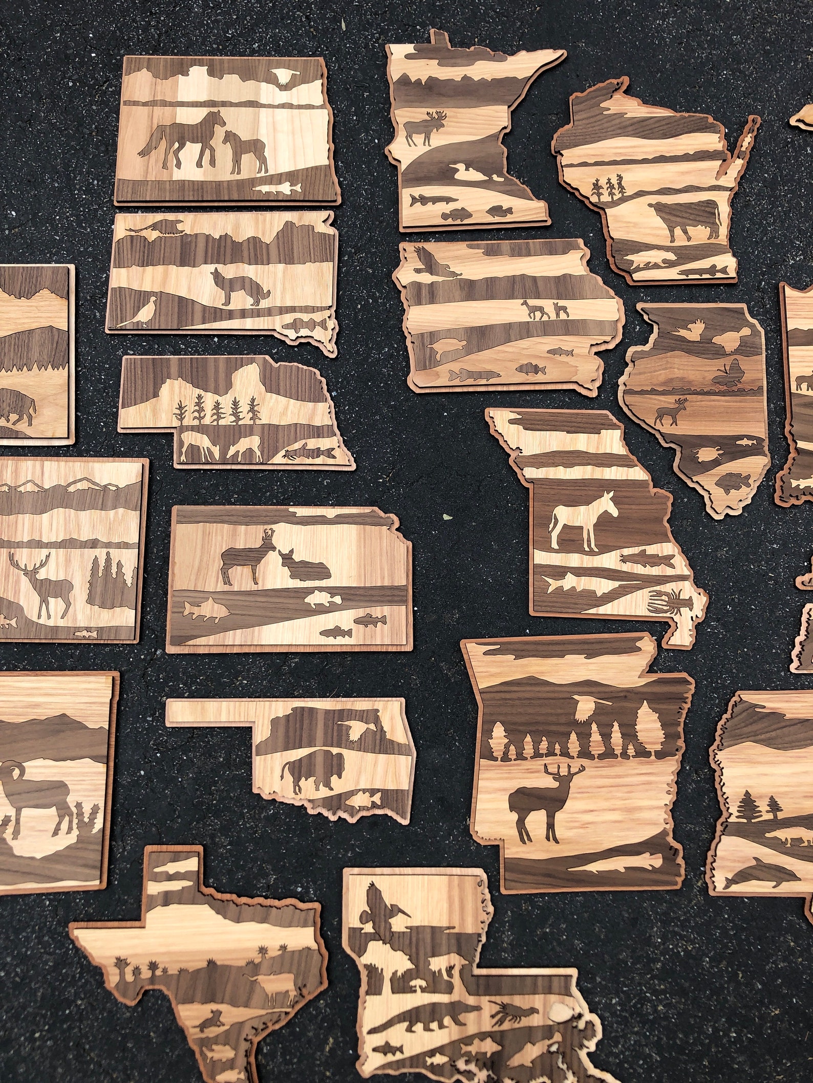 Kansas Art / Wooden State of Kansas Etsy UK