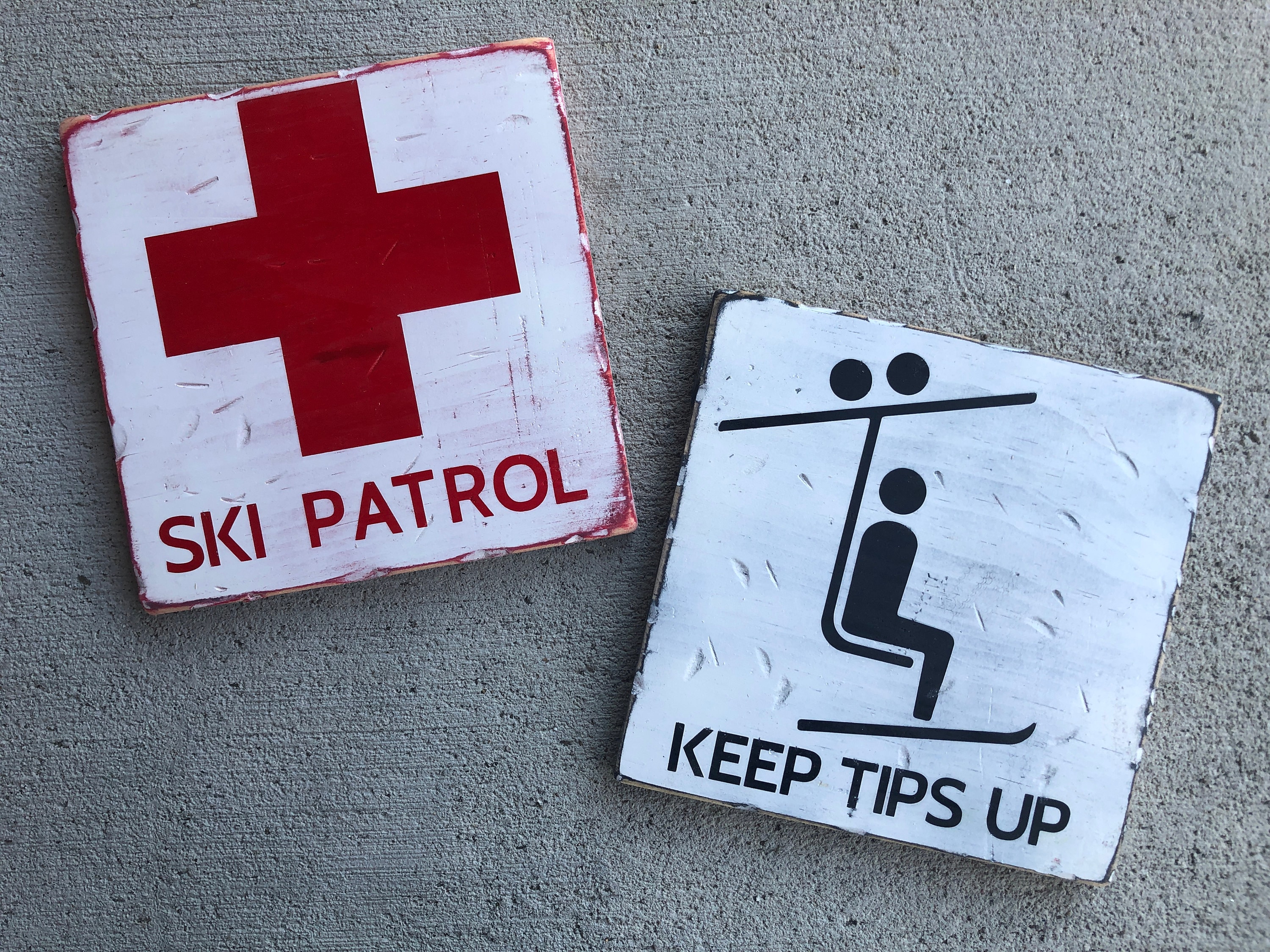 Painted Ski Mountain Signs / Ski Patrol Sign / Keep Tips up - Etsy UK