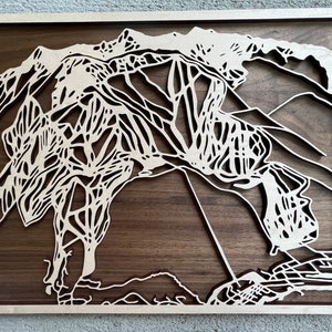 Heavenly Ski Resort Wood Art / Heavenly Ski Resort / Heavenly Resort Trail Map