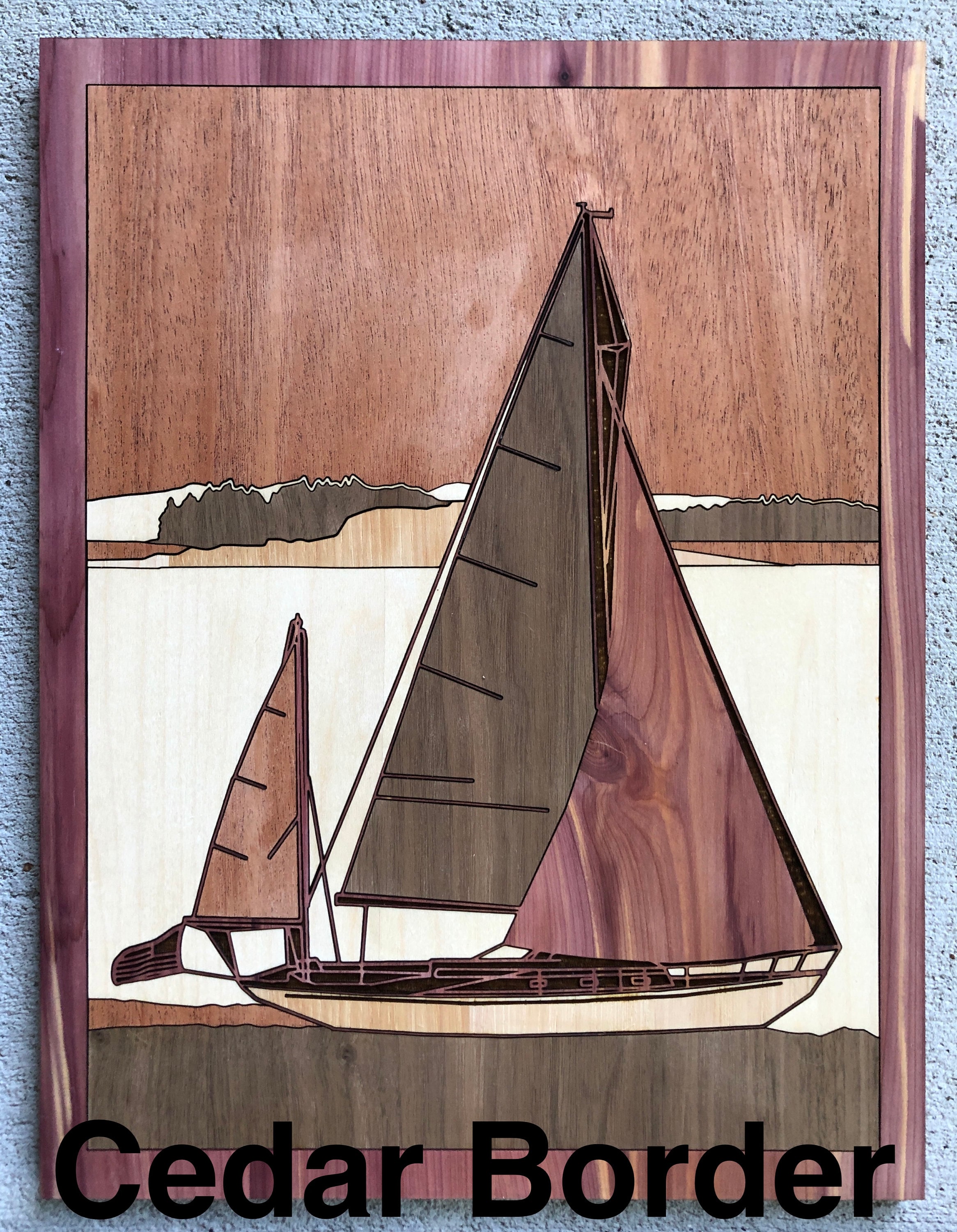 wooden sailboat wall art