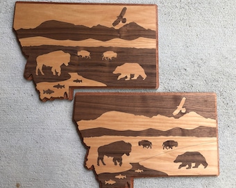 Montana Art / Montana Plaque /  Montana Map