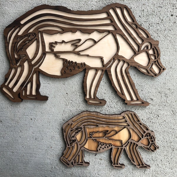 Wooden Grizzly Bear / Grizzly Bear Art / University of Montana Grizzly Bear Art