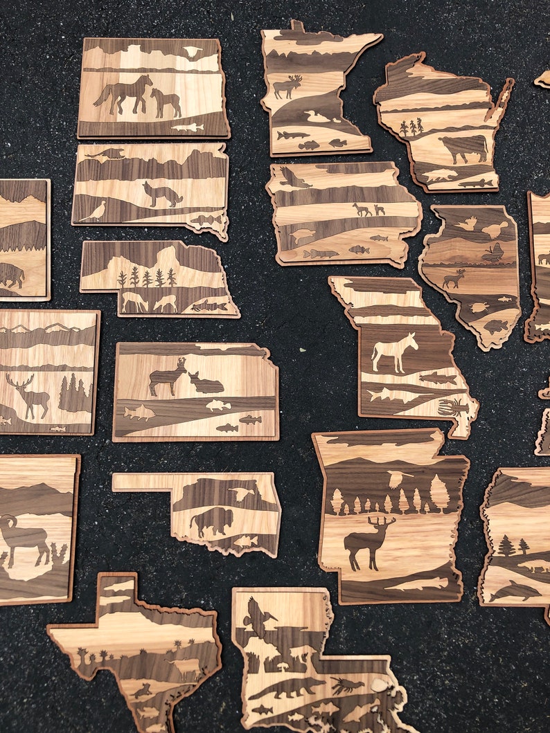 South Dakota Art / Wooden State of South Dakota image 7