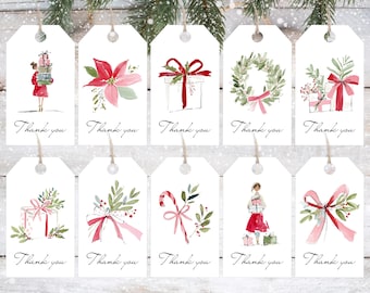 Thank You Gift Tags Printable | Watercolor Thank You Favor Tags Instant Download | Digital Download