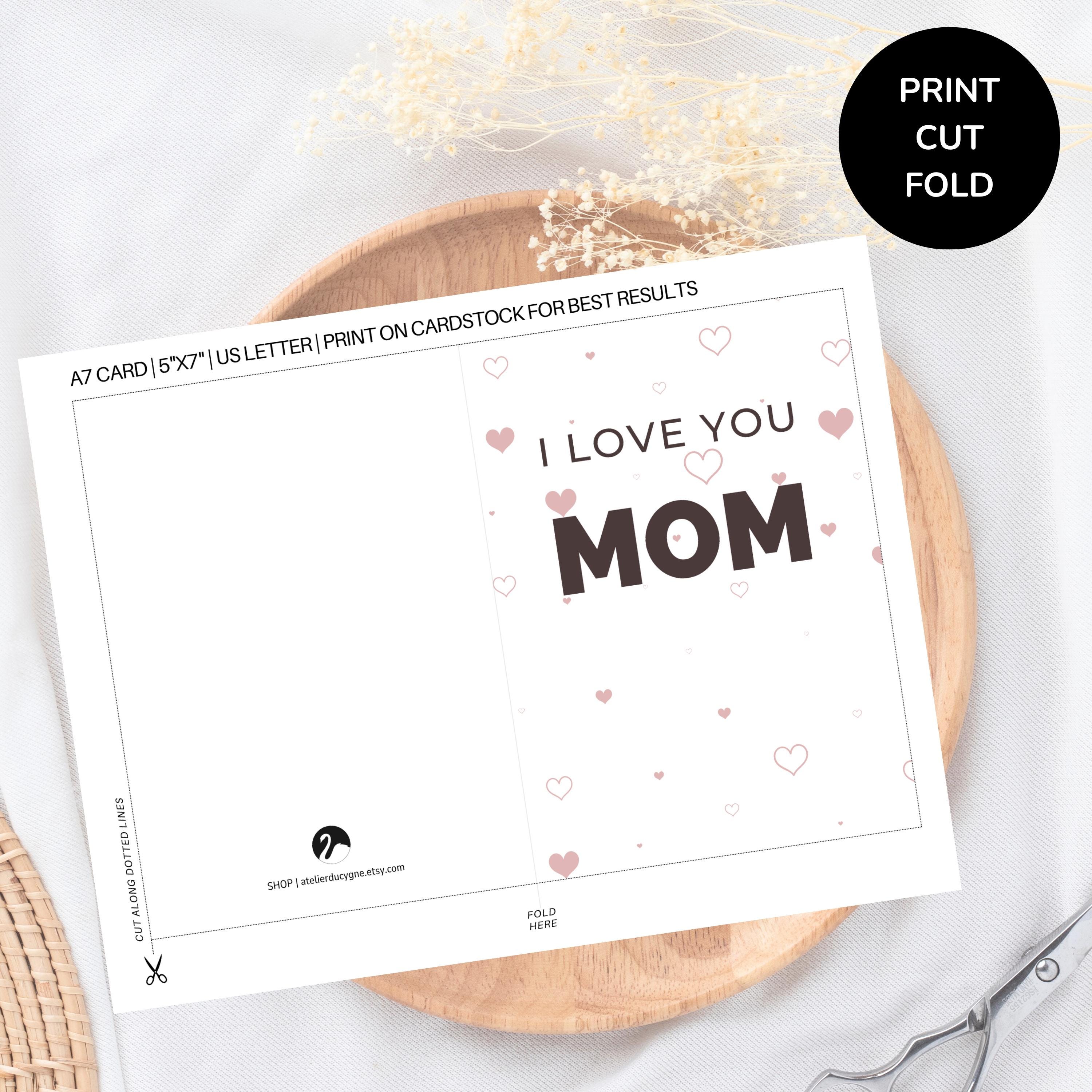 Mothers Day Card Printable | I Love You Mom Card | Happy Mother's Day ...