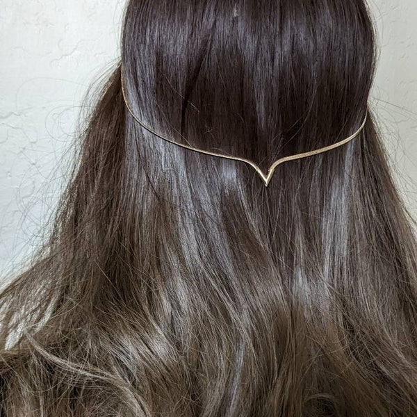 Gold Bridal Hair Accessory-Bridal Hair Chain-Gold Hair Accessories-Bridal Headpiece-Wedding Hair Accessories-Forehead Jewelry-Boho Headpiece