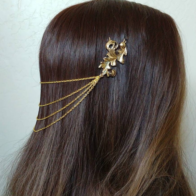 Detailed Gold Hair Pieces Landscape for Desktop
