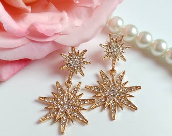 Star Drop Earrings Etsy