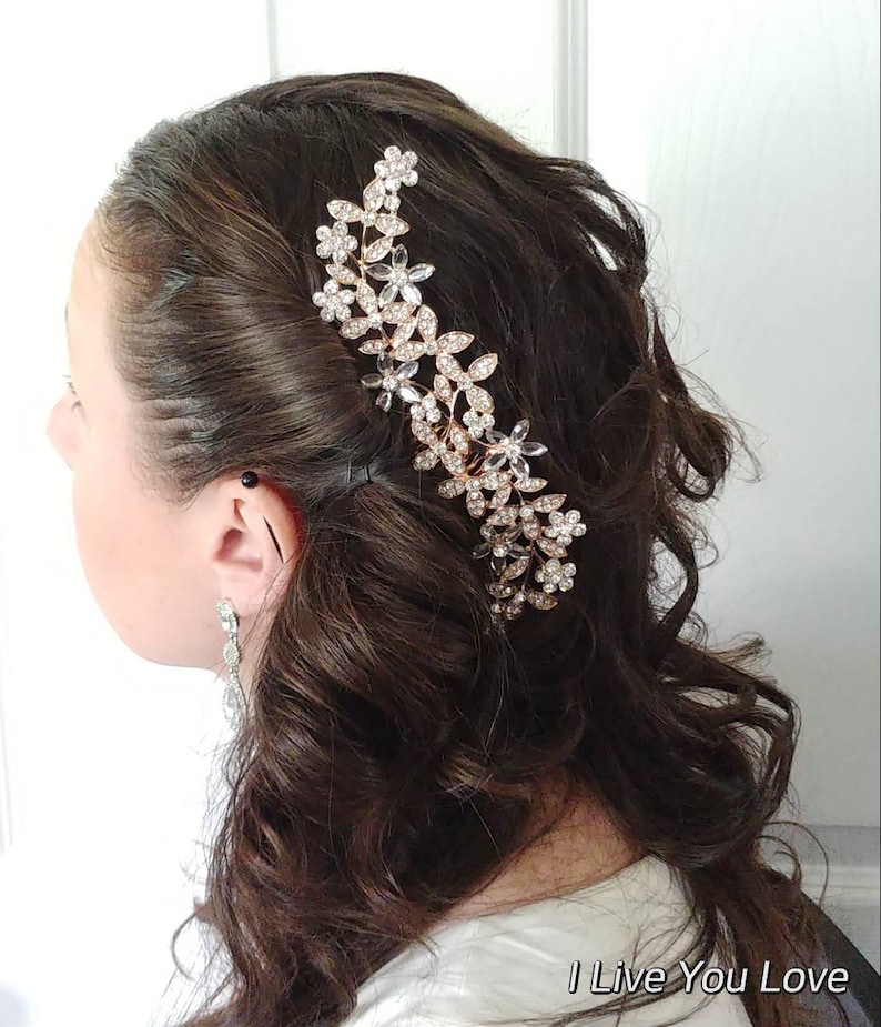 Rose Gold Hair Comb-Hair Accessories-Bridal Hair Accessories,Wedding Hair Accessories,Bridal Hair Comb,Bridal Hair Piece,Wedding Hair Comb