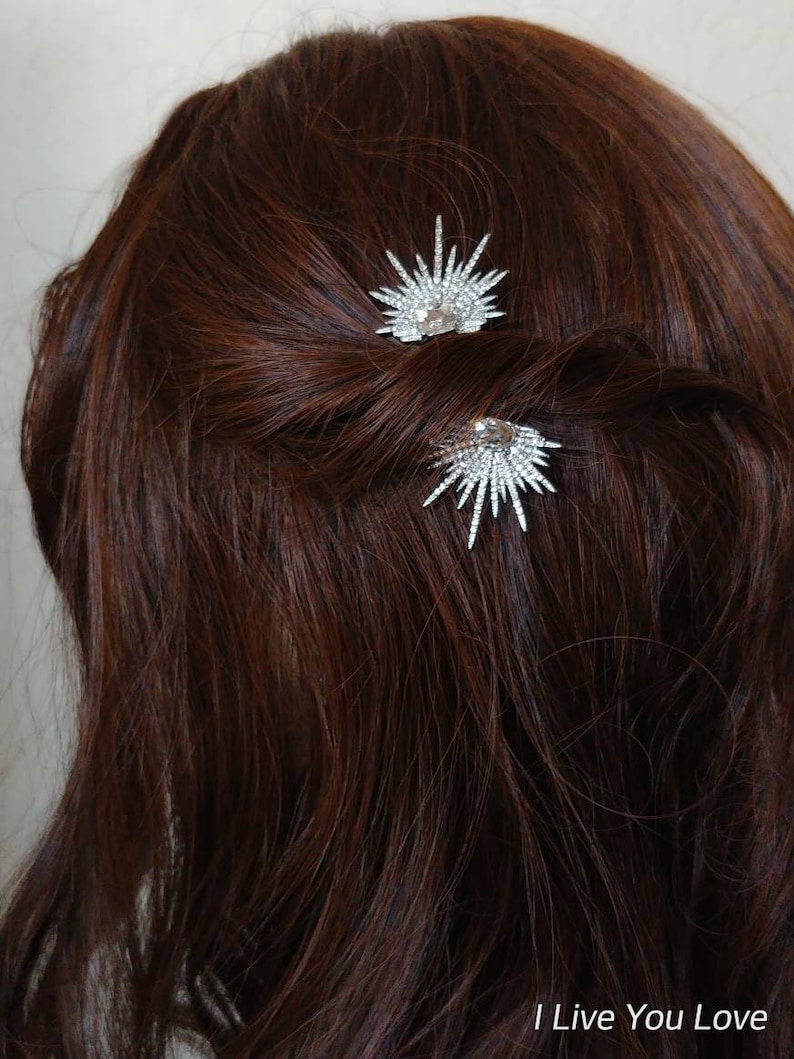 Star Hair Pin-Celestial Hair Accessory-Star Hair Accessory-Bridal Hair Pins-Bridal Hair Piece-Wedding Hair Pin-Celestial Headpiece-Hair Pin image 5