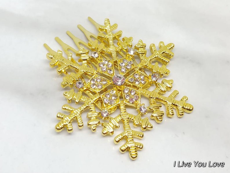 Snowflake Hair Combbridal Hair Accessorieswedding Hair Etsy