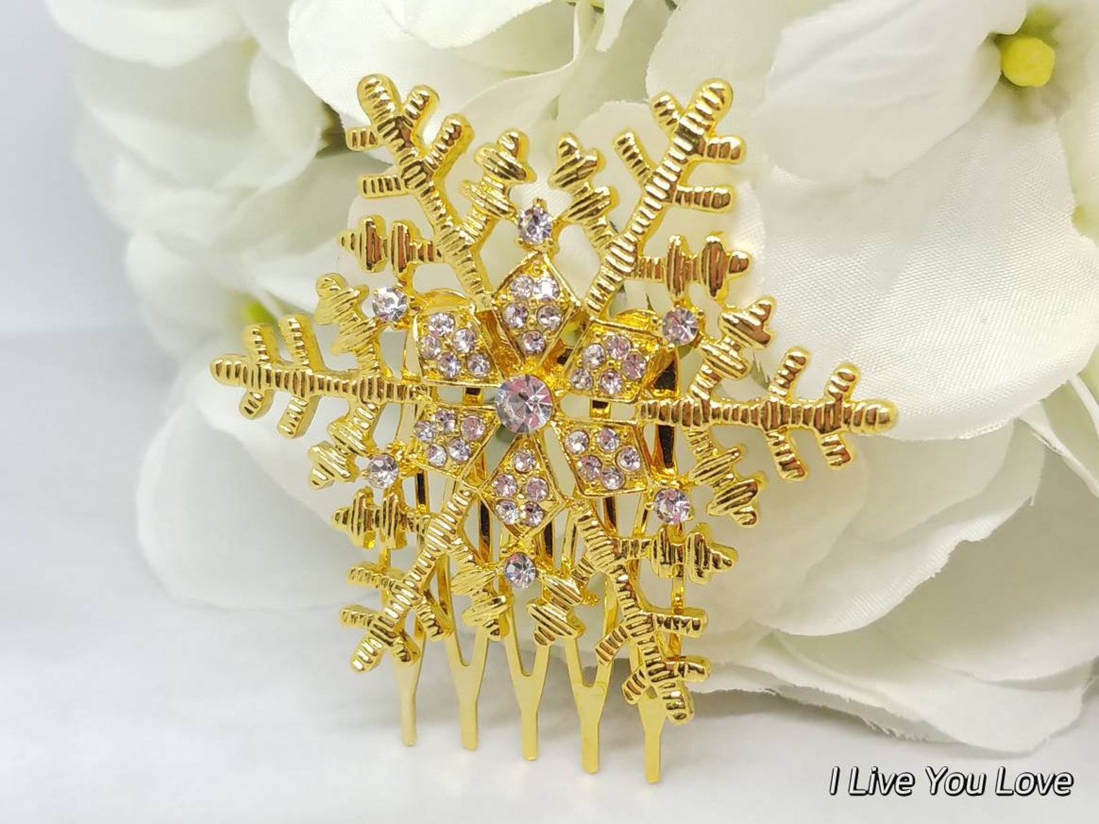 Snowflake Hair Combbridal Hair Accessorieswedding Hair Etsy