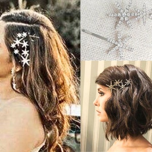 LAST ONES! Star Hair Pin-Celestial Hair Accessories-Wedding Hair Accessories-Silver Bridal Bobby Pins-Celestial Head Piece-Star Hair Access