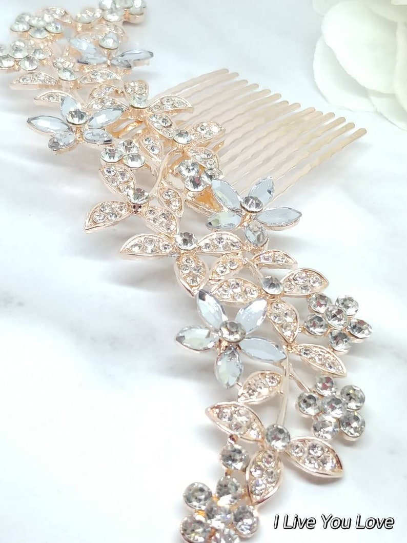 Rose Gold Hair Comb-Hair Accessories-Bridal Hair Accessories,Wedding Hair Accessories,Bridal Hair Comb,Bridal Hair Piece,Wedding Hair Comb