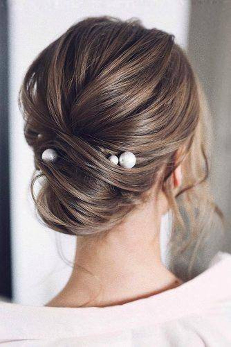Pearl Hair Pins-Pearl Hair Accessories-Wedding Hair Pin-Bridal Hair Pin-Pearl Headpiece-Gold Pearl Hair Pins-Pearl Hair Set-Pearl Jewelry image 4