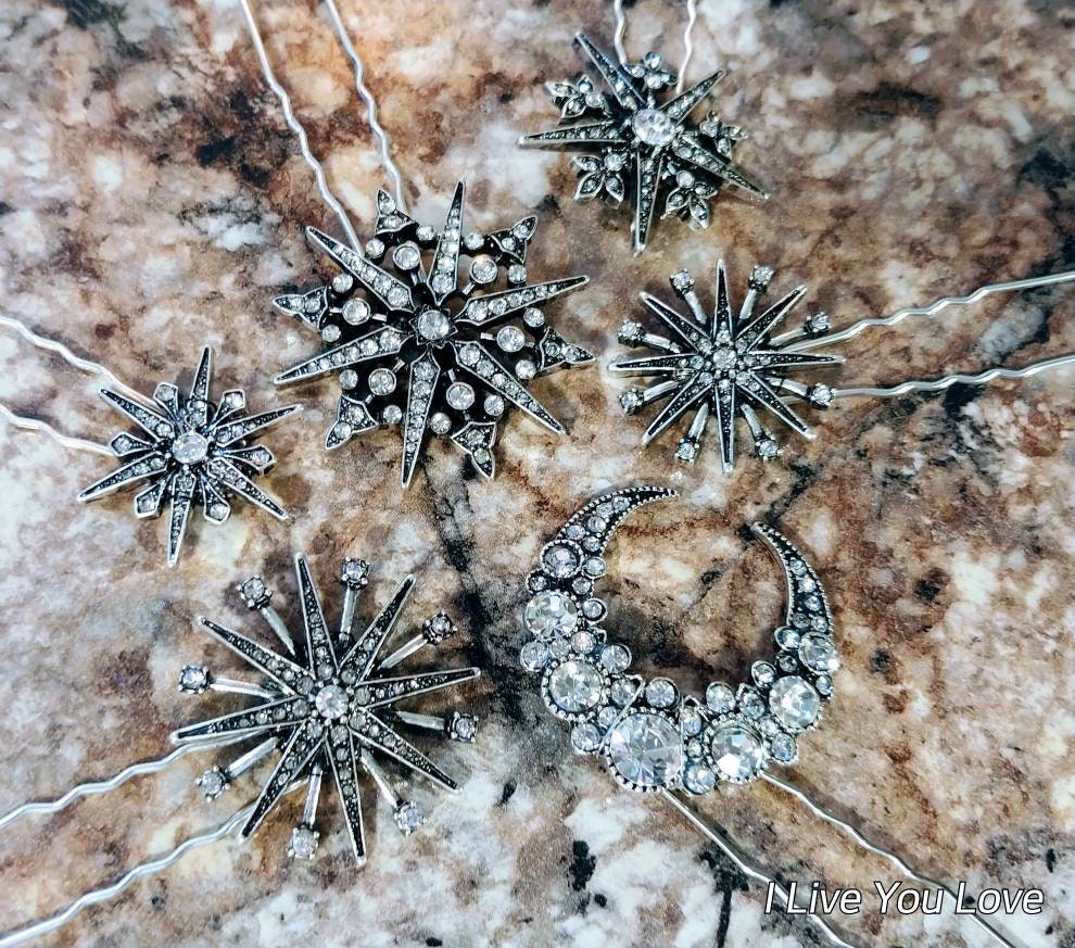 Moon Hair Pinbridal Hair Accessorieswedding Hair Etsy Canada