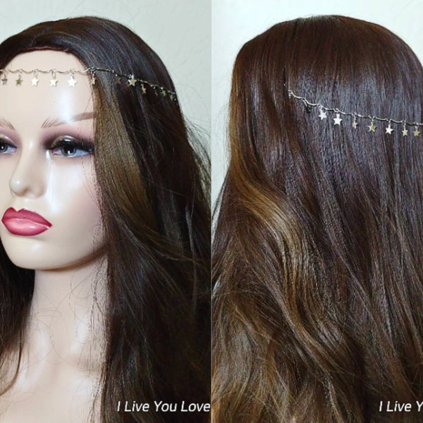 LAST ONES! Celestial Hair Chain-Celestial Bridal Headband-Star Hair Accessories-Bridal Headpiece-Bridal Hair Drape-Celestial Hairpiece-Star