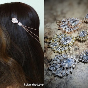 Rose Gold Hair Chain-Boho Hair Accessories-White Gold Hair Accessory-Yellow Gold Bridal Headpiece-Bridal Hair Drape-Wedding Hair Chain