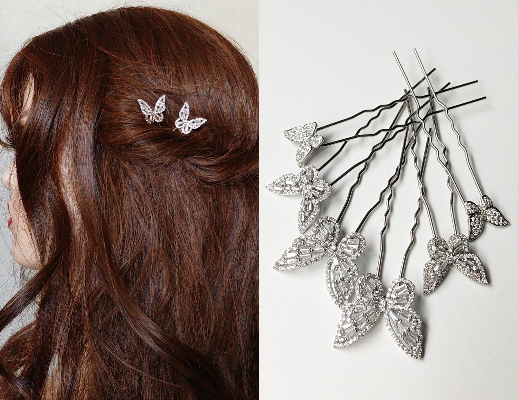 Butterfly Bridal Hair Pin Set