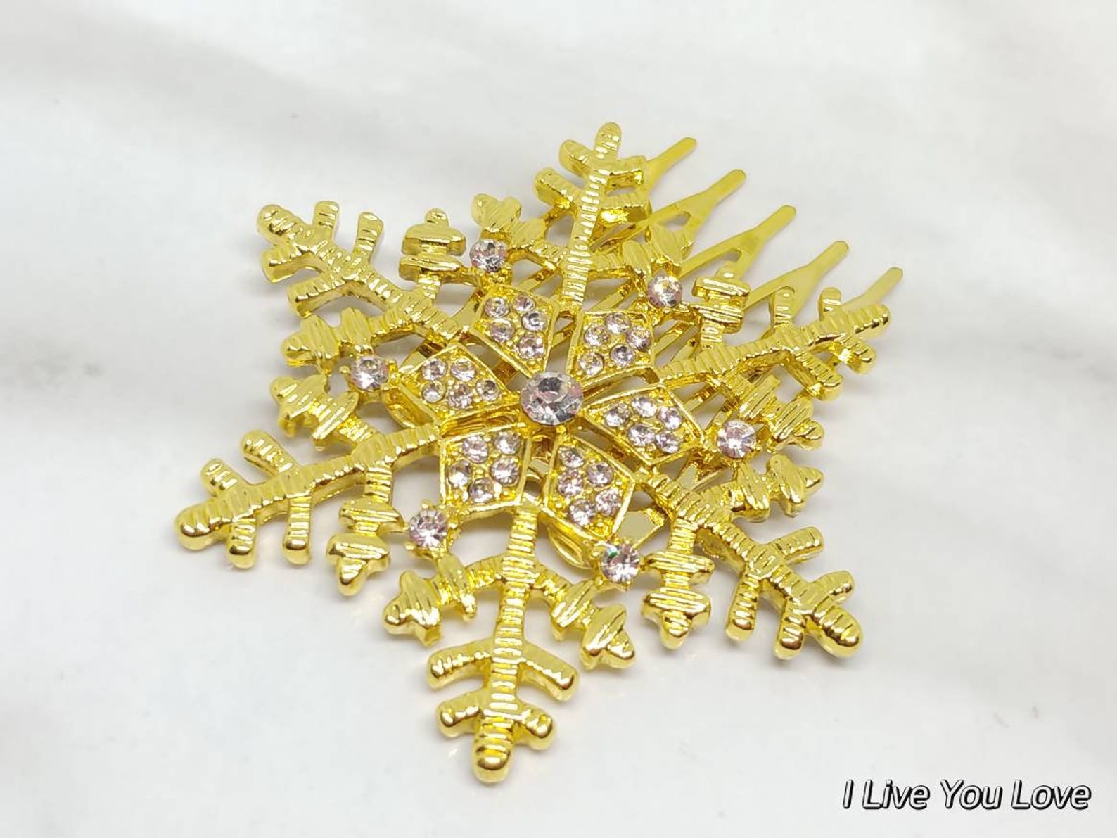 Snowflake Hair Combbridal Hair Accessorieswedding Hair Etsy