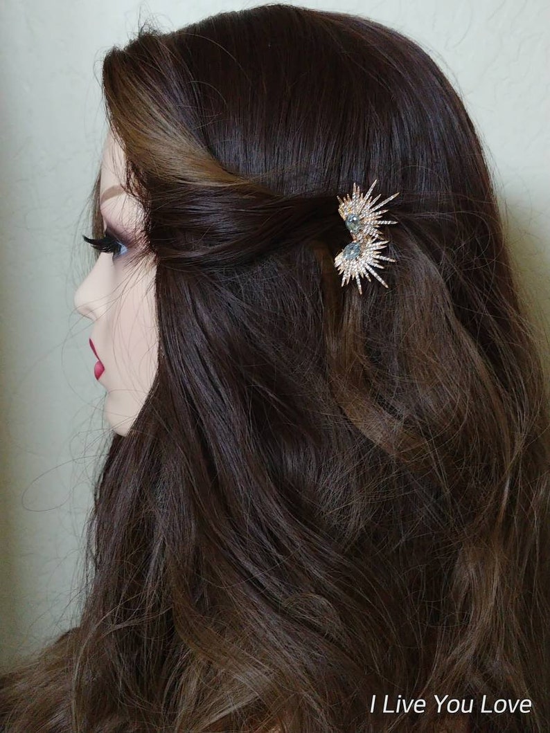 Star Hair Pin-Celestial Hair Accessory-Star Hair Accessory-Bridal Hair Pins-Bridal Hair Piece-Wedding Hair Pin-Celestial Headpiece-Hair Pin image 3