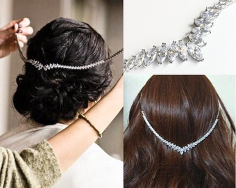 Cerchietto Barocco Con Cristalli E Strass Per Donna - Accessorio Capelli Scintillante Per Matrimoni E Feste, Colore Blu - 6