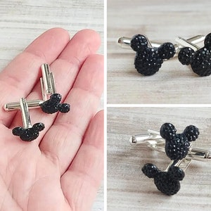 Disney Cufflinks-Mickey Mouse Cufflinks-Hidden Mickey Cufflinks-Wedding Cufflinks-Mickey Cufflinks-Disney Cuff Links-Groomsmen Gift-Gift For