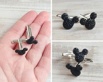 Disney Cufflinks-Mickey Mouse Cufflinks-Hidden Mickey Cufflinks-Wedding Cufflinks-Mickey Cufflinks-Disney Cuff Links-Groomsmen Gift-Gift For