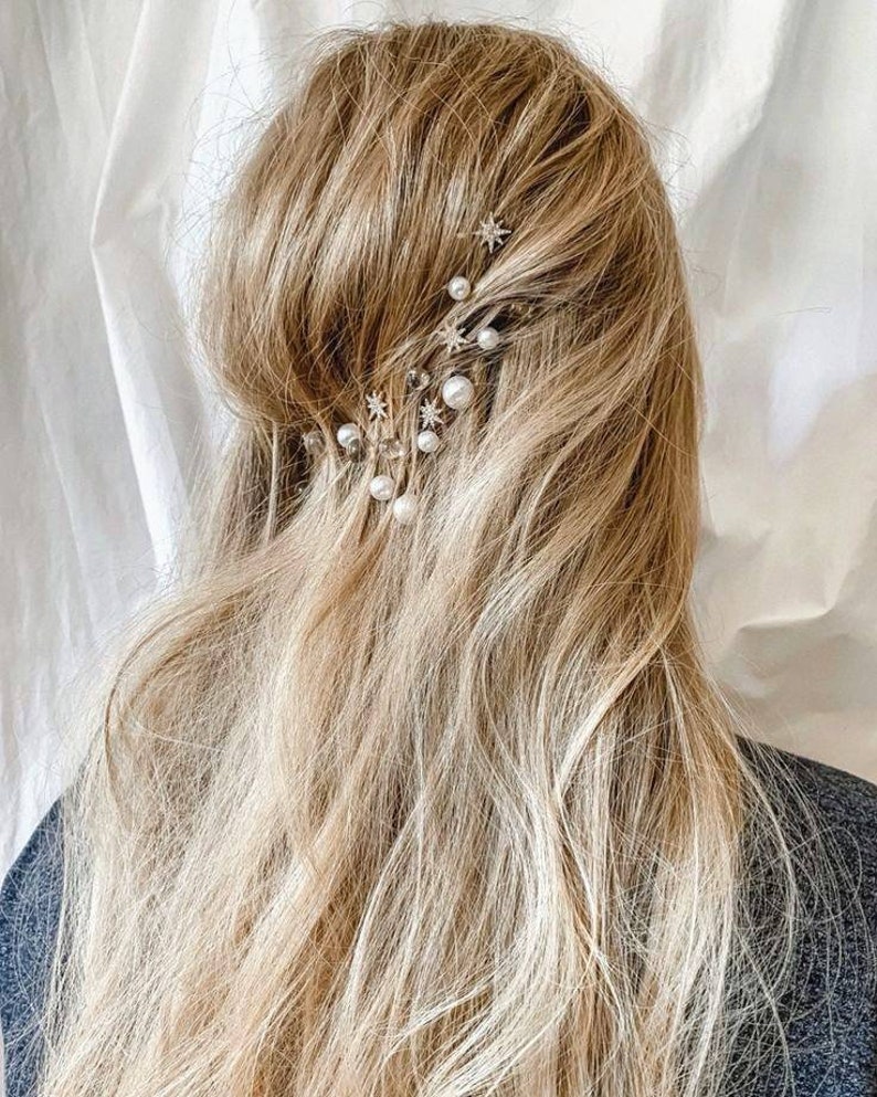 Pearl Hair Pins-Pearl Hair Accessories-Wedding Hair Pin-Bridal Hair Pin-Pearl Headpiece-Gold Pearl Hair Pins-Pearl Hair Set-Pearl Jewelry image 8