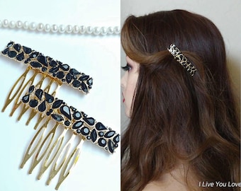 Black Hair Comb-Gothic Hair Accessories-Wedding Hair Accessories-Bridal Hair Comb-Goth Hair Accessories-Bridal Hair Piece-Gothic Hair Comb