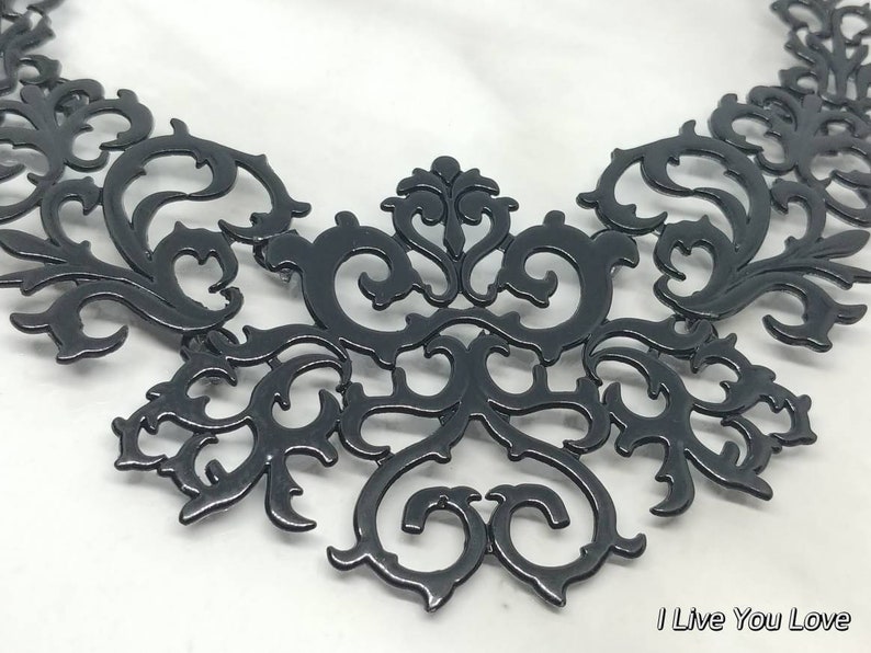 Gothic Lattice Black Bridal Hair Chain-Black Hair Jewelry-Black Hair Accessories-Black Bridal Headpiece-Bridal Hair Drape-Wedding Hair Chain