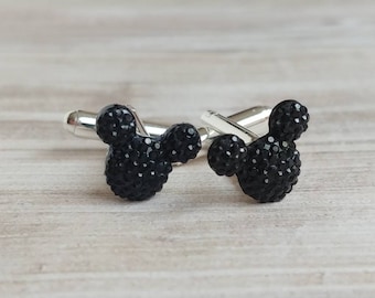 Disney Cufflinks-Mickey Mouse Cufflinks-Hidden Mickey Cufflinks-Wedding Cufflinks-Mickey Cufflinks-Disney Cuff Links-Groomsmen Gift-Gift For