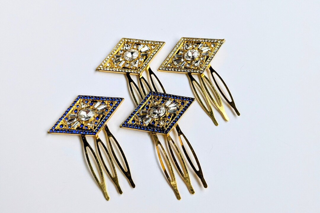 Art Deco Hair Combsblue Hair Accessoriesgold Hair Accessoriesvintage