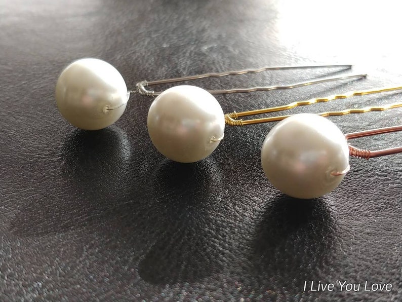 Pearl Hair Pins-Pearl Hair Accessories-Wedding Hair Pin-Bridal Hair Pin-Pearl Headpiece-Gold Pearl Hair Pins-Pearl Hair Set-Pearl Jewelry image 9