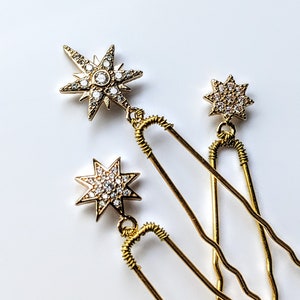 Star Hair Pin-Celestial Hair Accessory-Star Hair Accessory-Bridal Hair Pins-Bridal Hair Piece-Wedding Hair Pin-Celestial Headpiece-Hair Pin